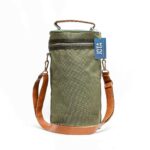 mochila con tira eco cuero verde