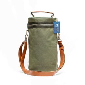 mochila con tira eco cuero verde