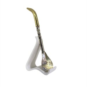 Bombilla Alpaca Pico de Loro Premium - Cincelada